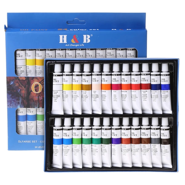 24 Colors Professional H & B Oil Painting Set