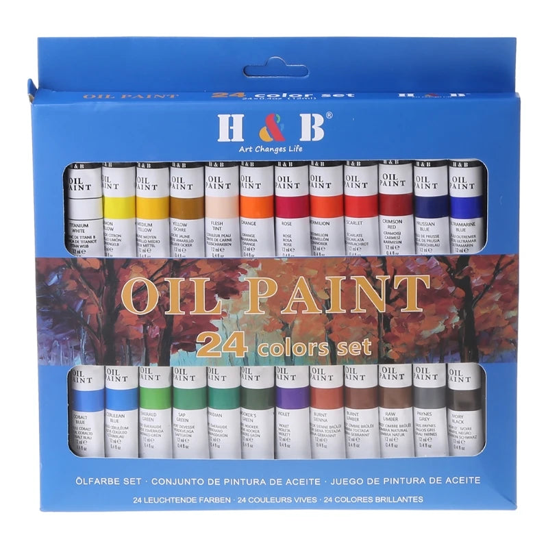 24 Colors Professional H & B Oil Painting Set