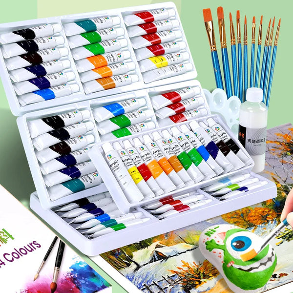 12, 18, 24 or 36 Colors Acrylic 12ml Tubes Paint Set