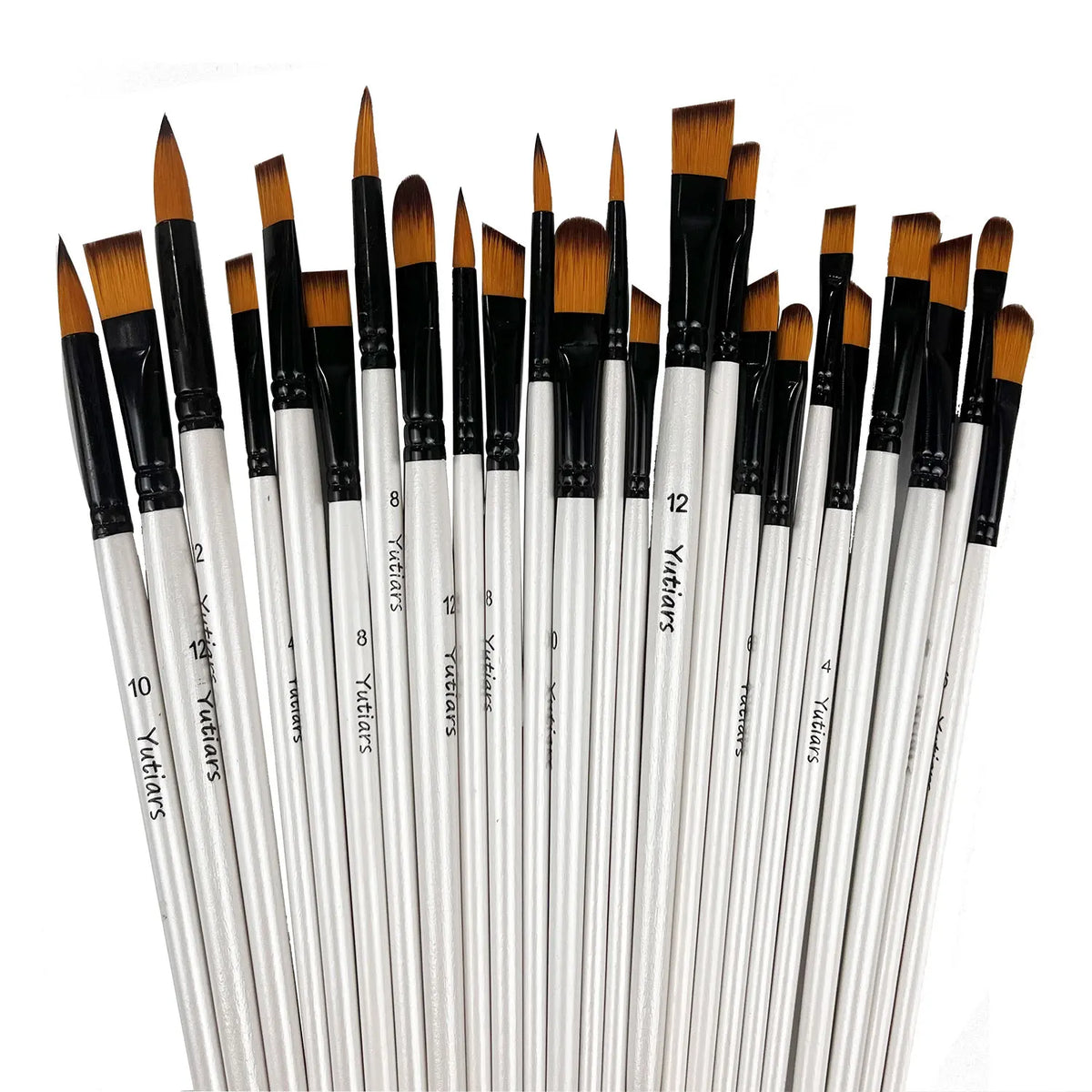 6 Piece Nylon Paint Brush Set For Acrylic, Oil , Watercolor or Gouache