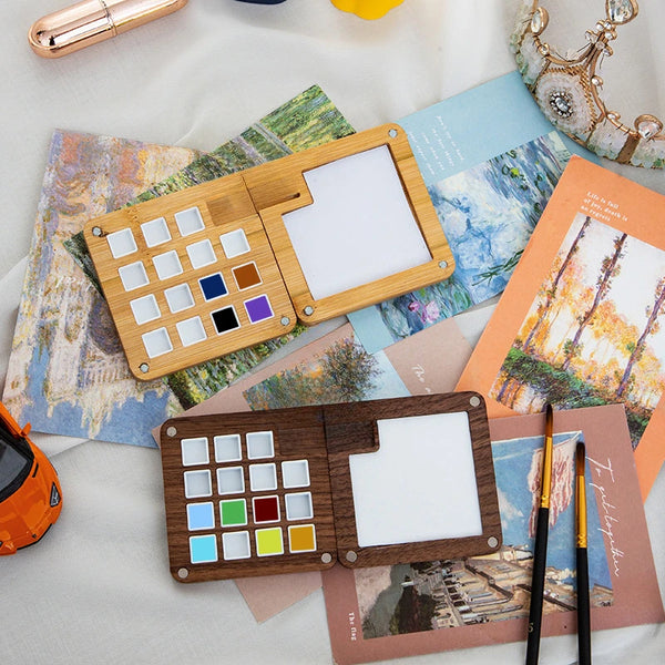 Wooden Watercolor Palette